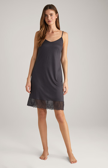 Lace-trimmed Spaghetti Strap Top in Anthracite
