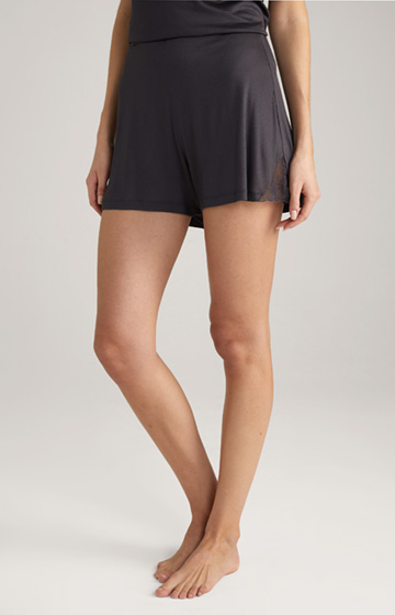 Shorts with Lace in Anthracite