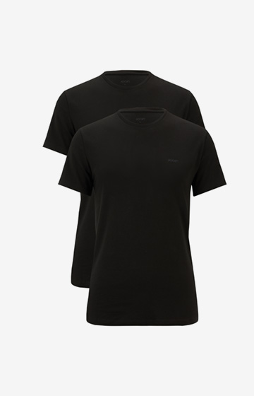 2er-Pack Cotton-Stretch T-Shirts in Schwarz