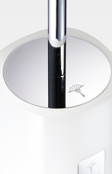 Freistehende WC-Bürstengarnitur Crystal Line in Weiß