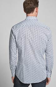 Hemd Pajos - bügelleicht - in Blau/Weiß gemustert