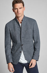 Sakko Hankez in Dunkelblau gemustert