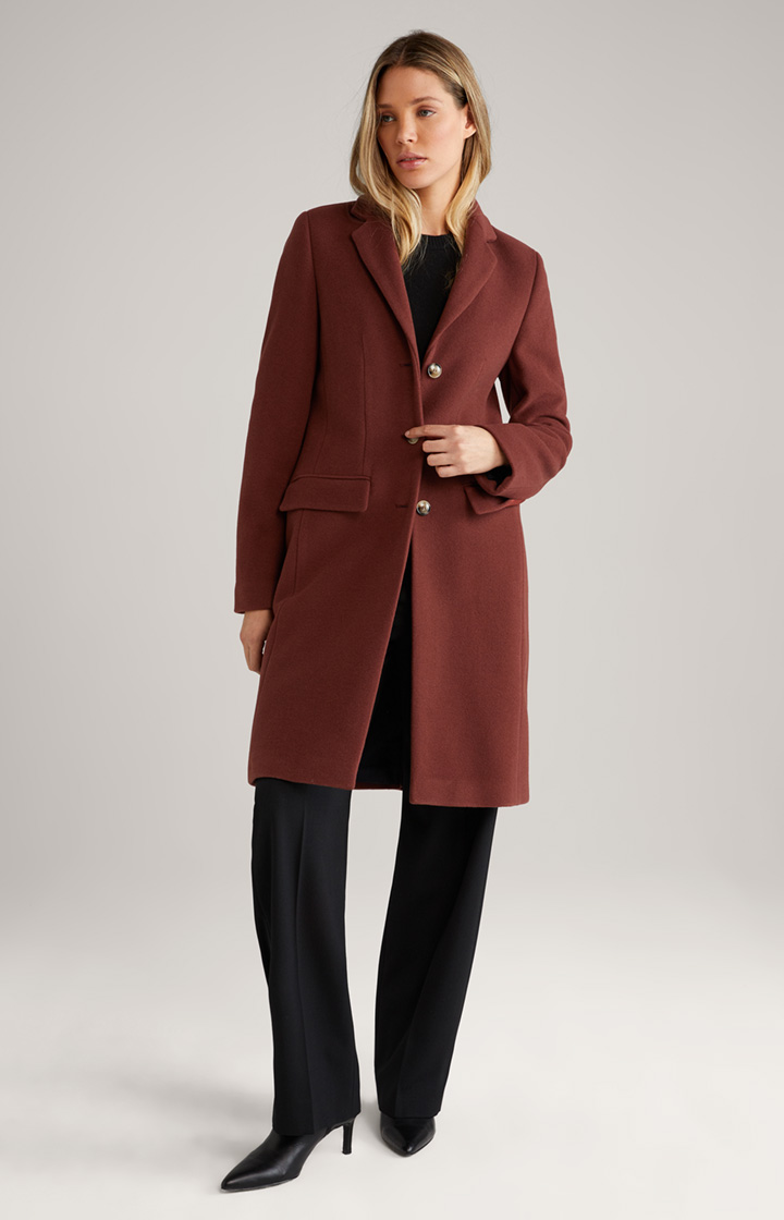 Wool Blend Coat in Reddish Brown