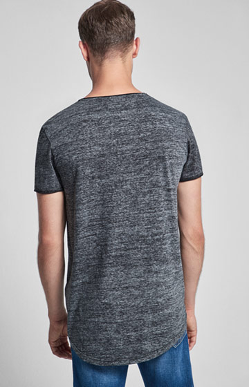 T-Shirt Thorsten-S in Anthrazit meliert