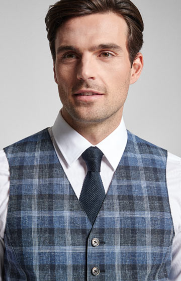 Weste Wackno in Blau kariert