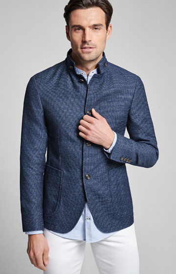 Sakko Hankook in Blau gemustert