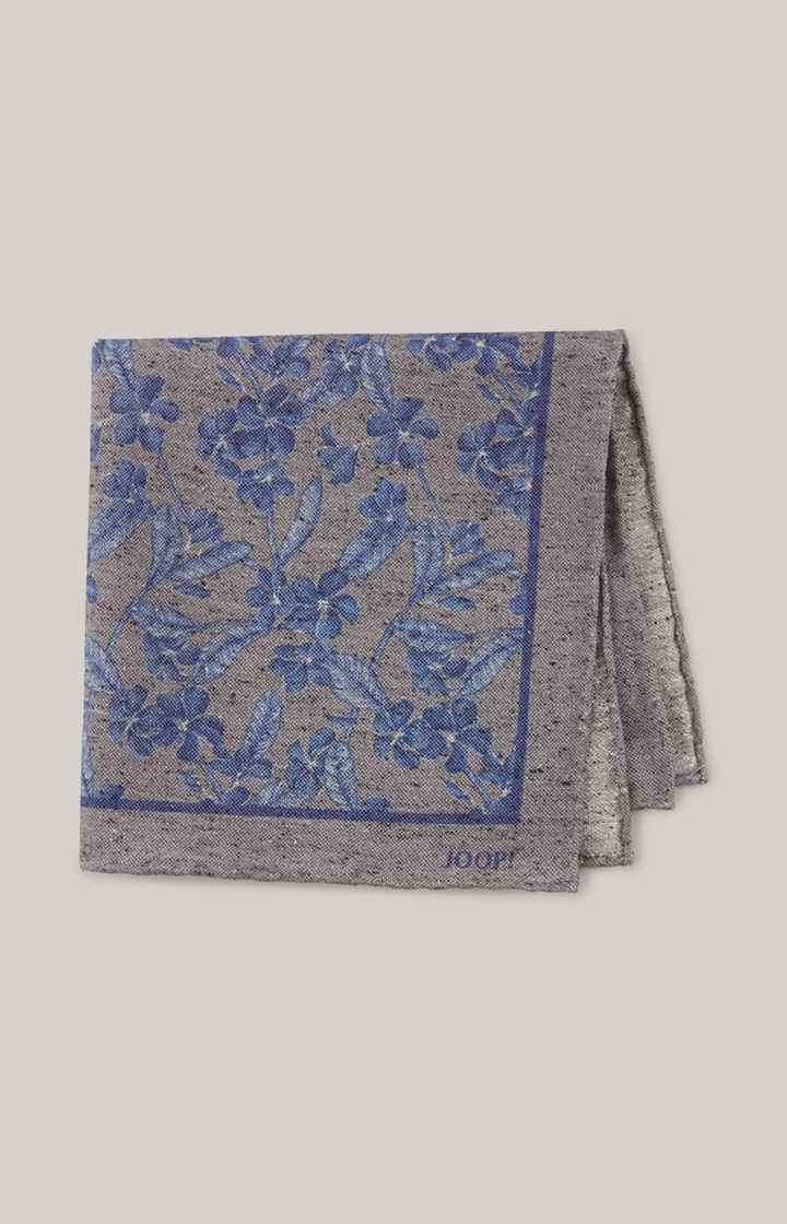 Einstecktuch in Grau/Blau floral gemustert