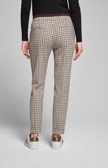 Hose Madlen in Hellbeige kariert