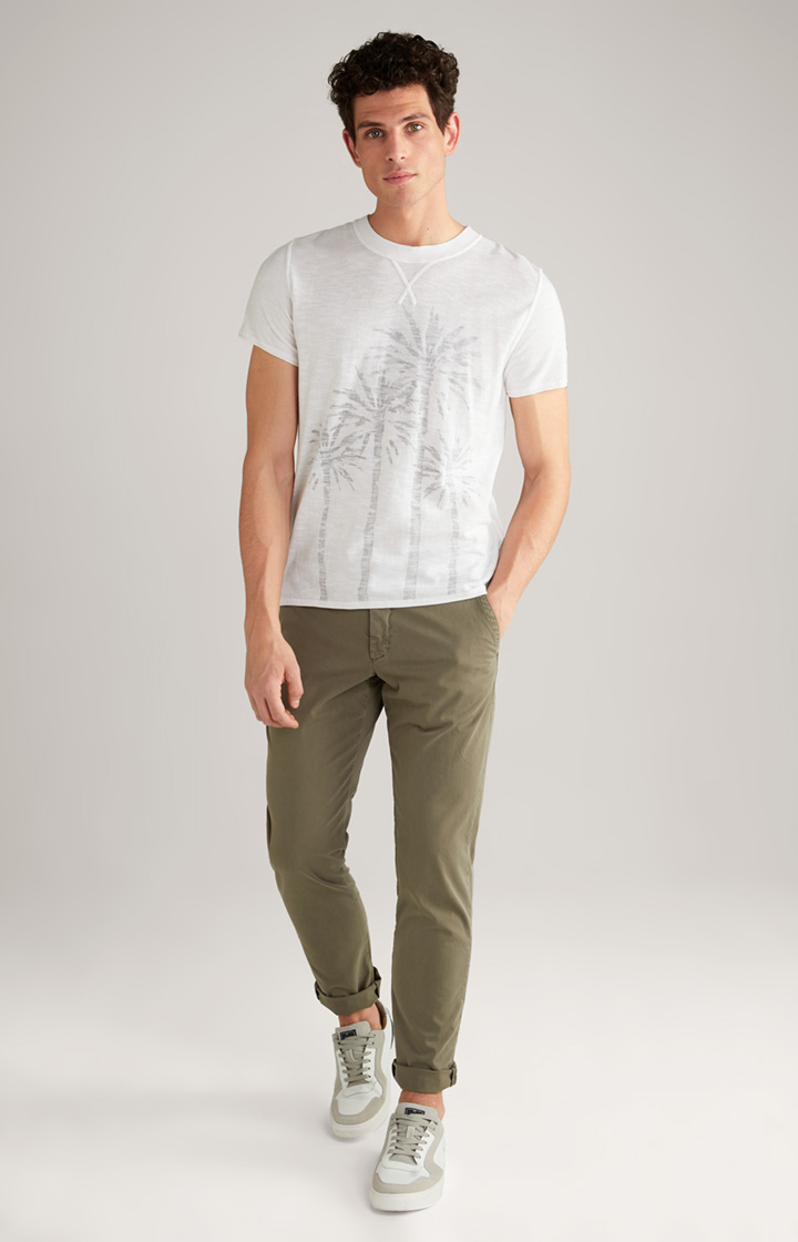 Baumwoll-Strick-Shirt Peppino in Weiß/Hellgrau