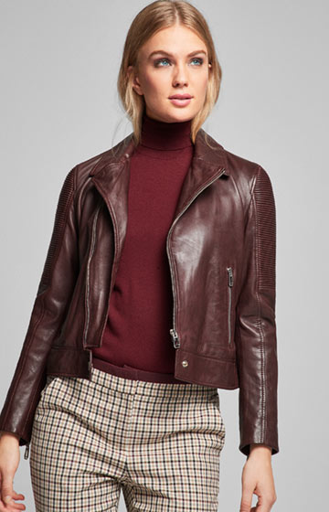 Biker-Lederjacke Lauren in Bordeaux