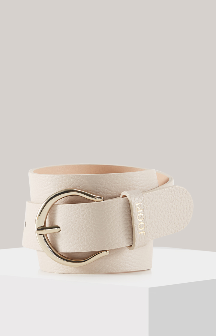 Leather Belt in Cream