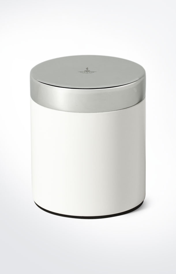 Small Chromeline storage box, silver/white