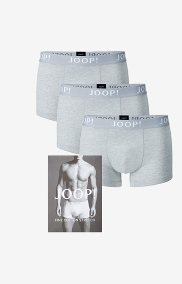 3er-Pack Fine Cotton Stretch Boxer in Grau meliert