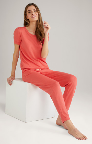 Loungewear pants in orange-red