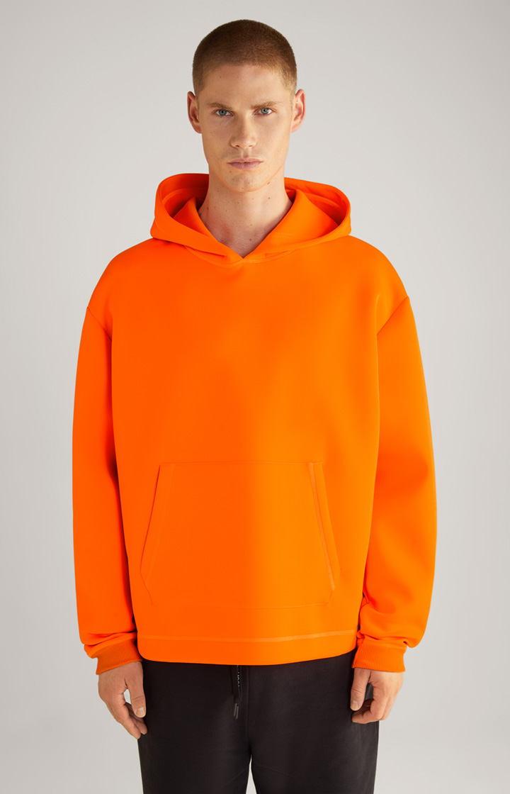 Bluza z kapturem unisex w kolorze pomarańczowym neonowym