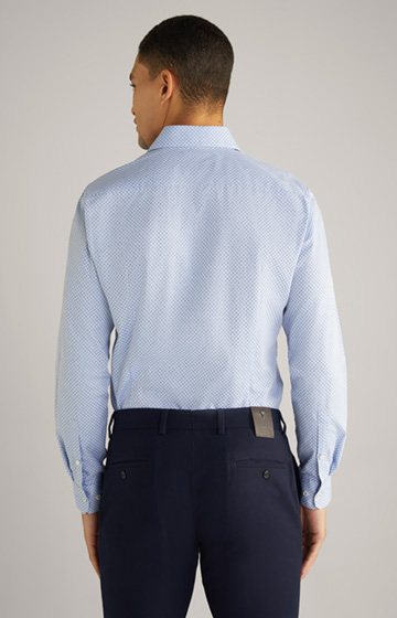 Paiton Cotton Shirt in a Blue Pattern