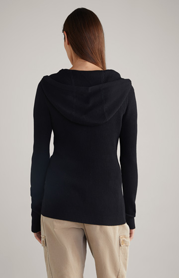 Ribbed-knit Jacket in Black