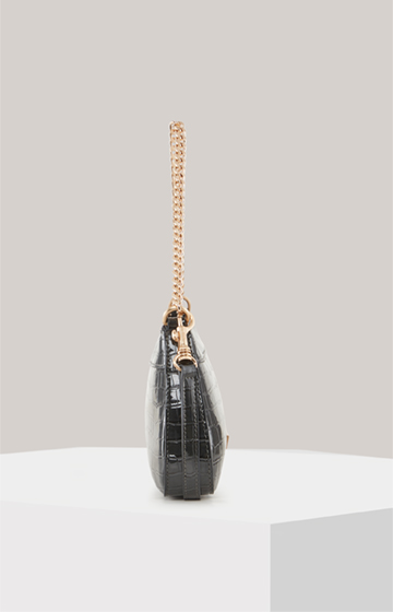 Domenica Croco Paolina Shoulder Bag in Dark Grey