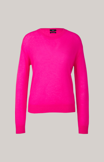 Kaszmirowy sweter z dzianiny w kolorze różowym