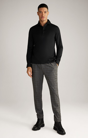 Baldwin Long-sleeved Polo Shirt in Black