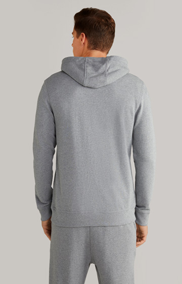 Salvatore Hoodie Sweatshirt Jacket in Grey Melange