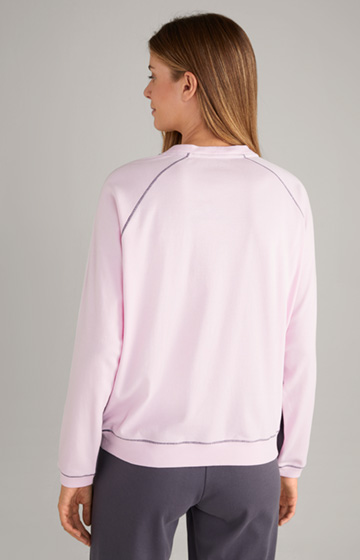Lounge-Sweater in Rosa/Anthrazit