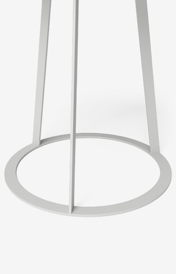 JOOP! ROUND side table with smoked oak plate, 45 x 52 cm in white/anthracite