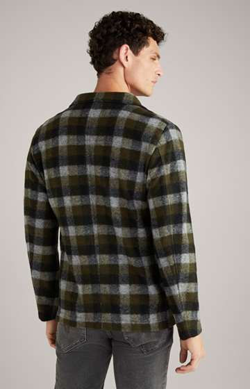 Haiko Flannel Overshirt in Green/Grey Check