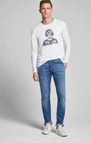 Langarm-Shirt Adriano in Weiß