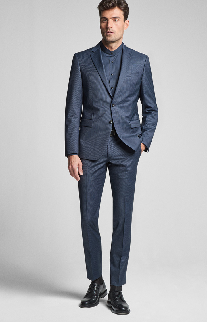 Herby-Blayr Modular Suit in Navy, patterned