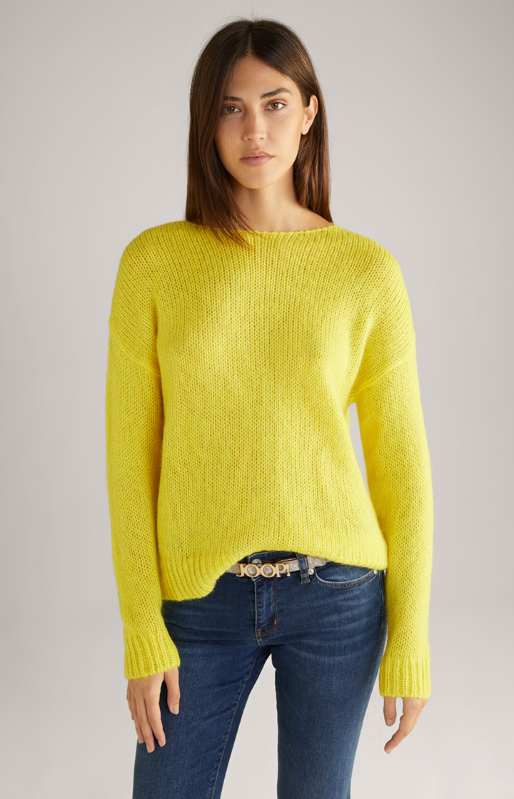 Sweter dzianinowy w kolorze żółtym