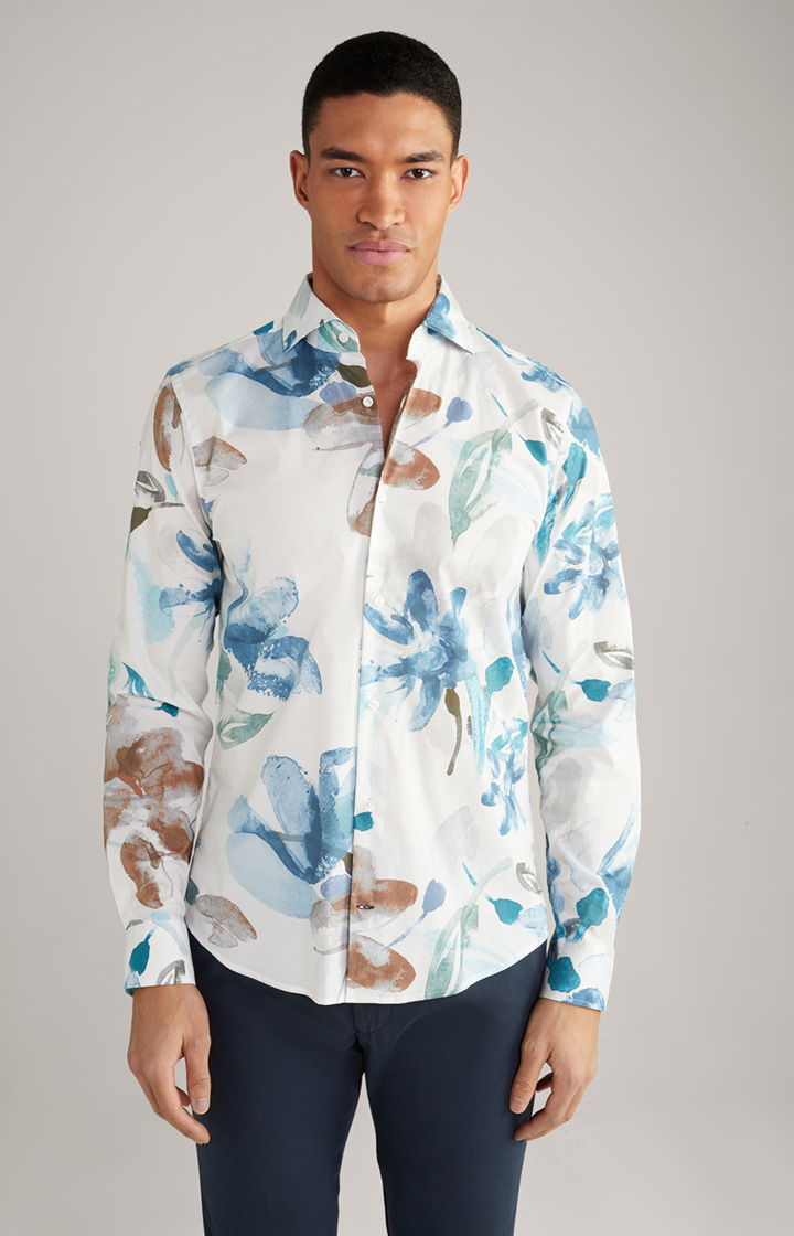 Pai Shirt in White/Blue/Green/Brown Patterned