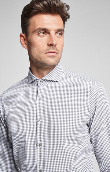 Hemd Pajos-W in Weiß/Grau kariert