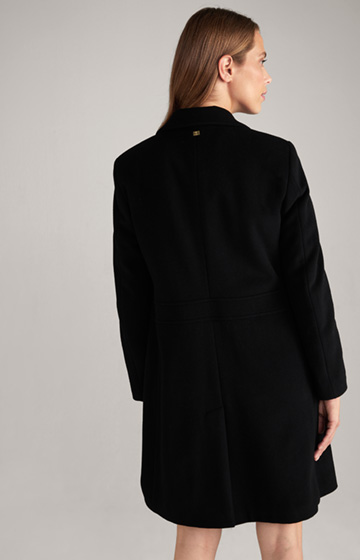 Płaszcz z mieszanki wełny w kolorze czarnym