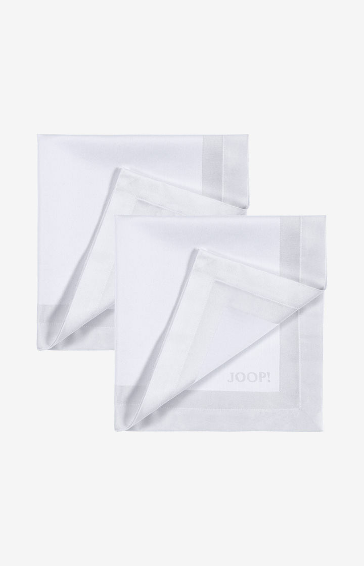 JOOP! Signature Napkin - Set of 2 in White, 50 x 50 cm