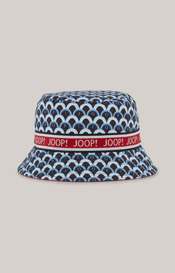 Bucket Hat in a Blue/Red Pattern