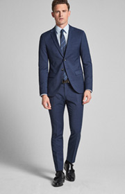 Hemd Pierce - bügelleicht - in Hellblau gemustert