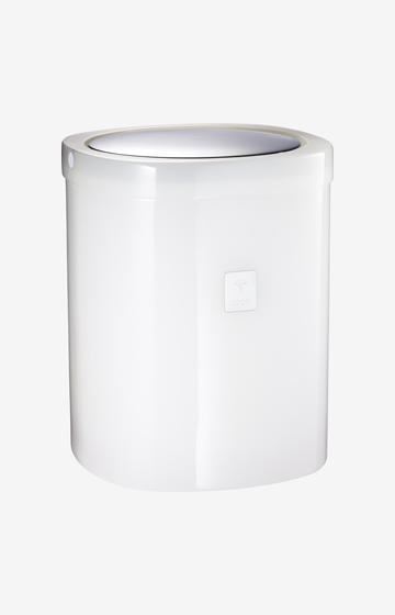 Crystal Line storage bin with swivel lid in white