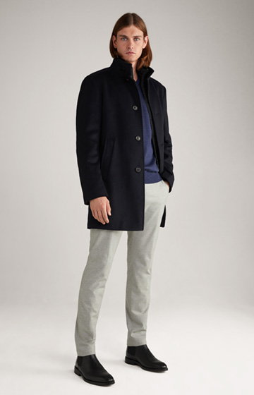 Maico Wool-Cashmere Coat in Dark Blue