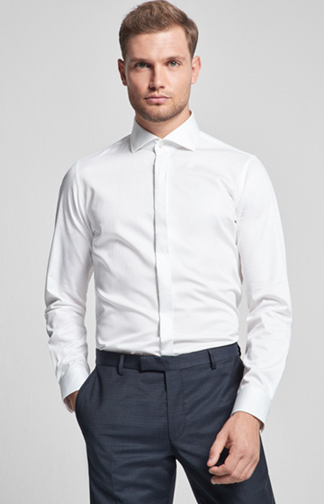 Evening-Hemd Pano -Bügelleicht - in Weiß