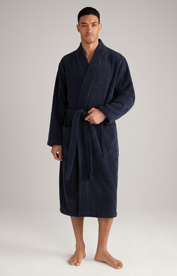 Męski płaszcz kąpielowy w kolorze ciemnoniebieskim